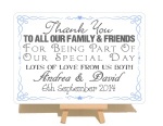 Personalised Thank You Wedding Swirly Style Metal Sign